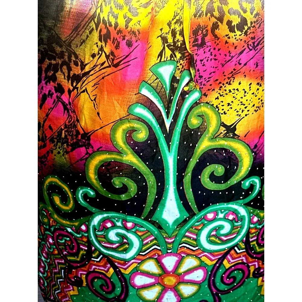 True Rock Free Size Multicolor Kaftan Boho Luxe Festival Wear Resortwear Chic - Picture 7 of 9